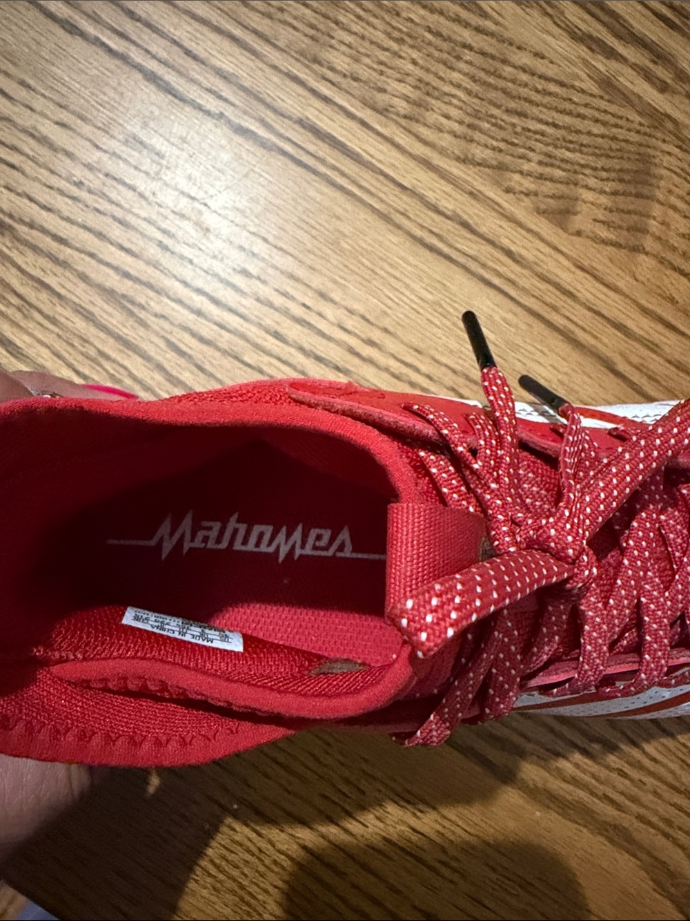 Adidas AdiZero Patrick Mahomes Kids Red and White Football Cleats - Picture 12 of 12
